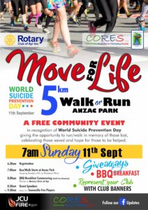 Move for Life - World Suicide Prevention Day - 11th September.