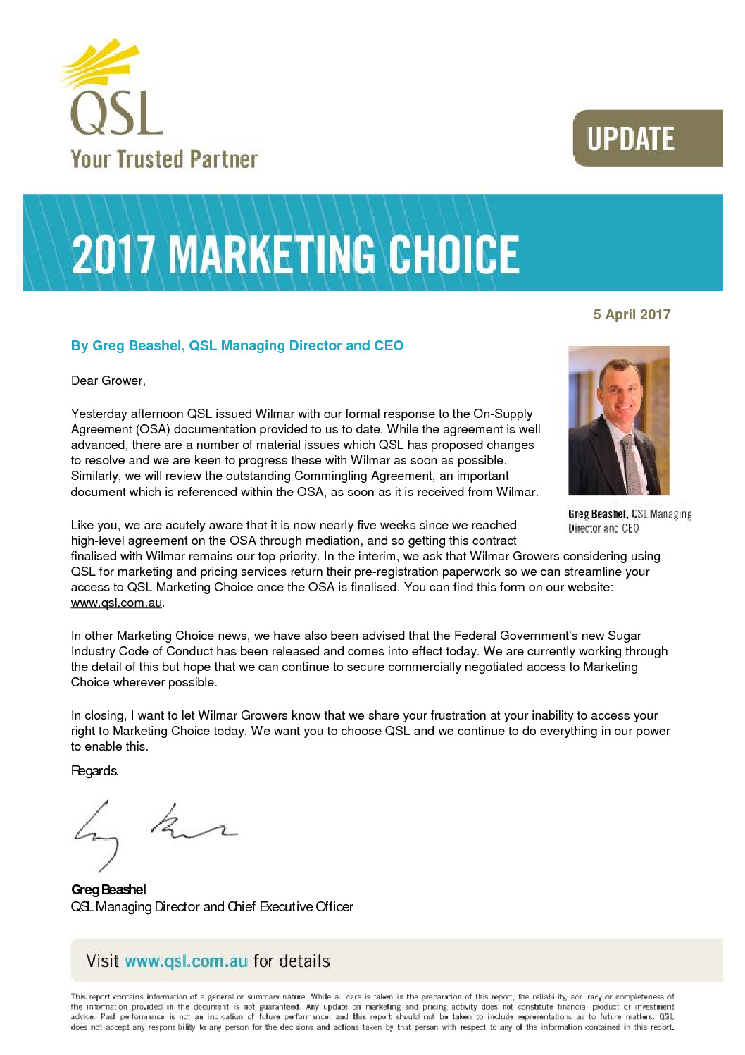 thumbnail of QSL Marketing Choice Update – 5 April 2017