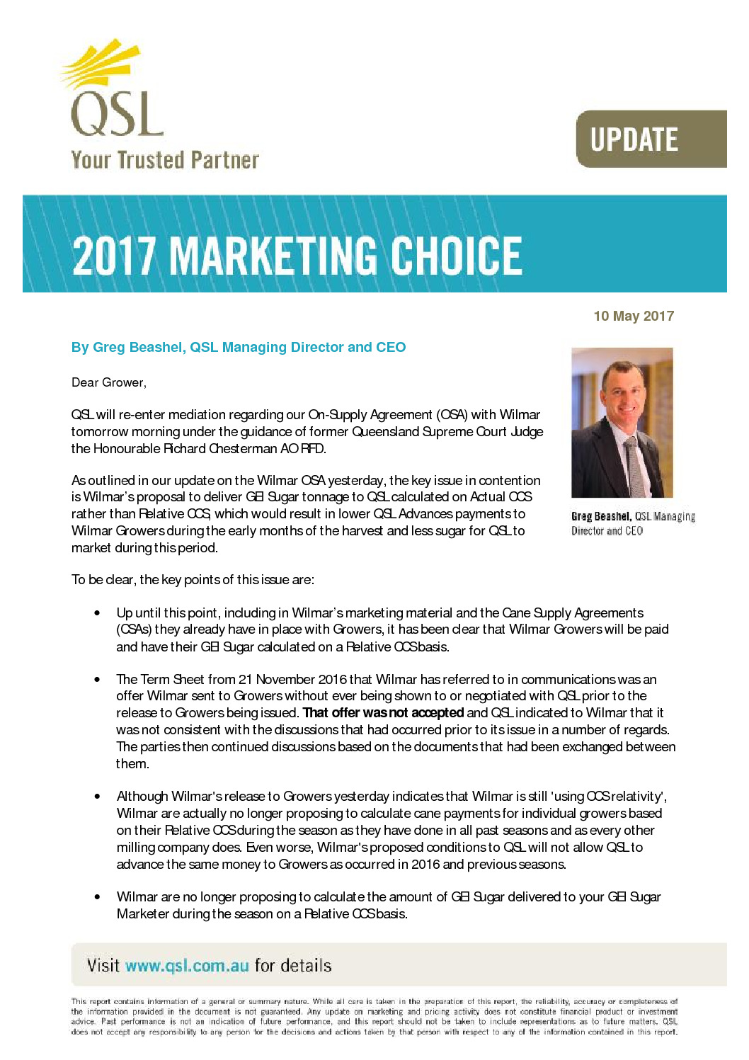 thumbnail of QSL Marketing Choice Update – 10 May 2017