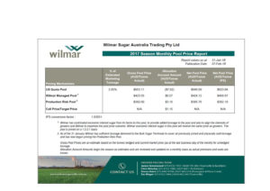 thumbnail of Wilmar Mthly Pool Price Report