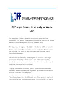 thumbnail of QFF urges farmers to be ready for Waste Levy