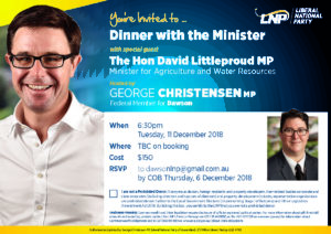 thumbnail of Dinner with Minister Littleproud