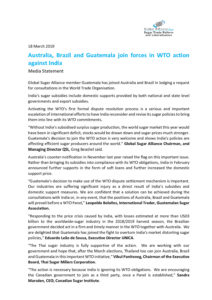 thumbnail of Global Sugar Alliance – Countries join forces in WTO action against India