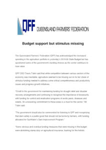 thumbnail of QFF – Budget support but stimulus missing