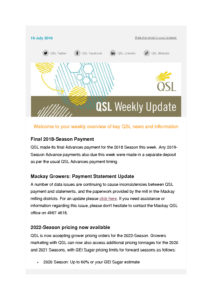 thumbnail of QSL Weekly Update ending 19 July 2019