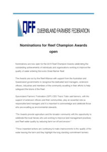 thumbnail of QFF Media Release – Nominations for Reef Champion Awards open