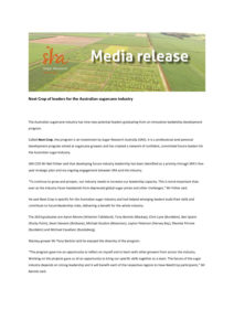 thumbnail of SRA Media Release – Next Crop of leaders for the Australian sugarcane industry