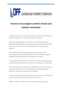 thumbnail of Farmers encouraged to attend climate and weather workshops