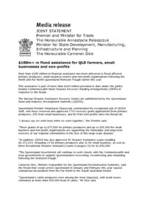 thumbnail of Media Release – Flood Assistance