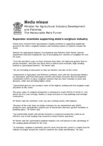 thumbnail of QLD Govt – Media Release – Sorghum