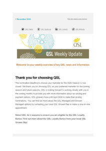 thumbnail of QSL Weekly Update – 1 November 2019