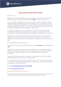 thumbnail of QLD Energy Class Action Claim Summary