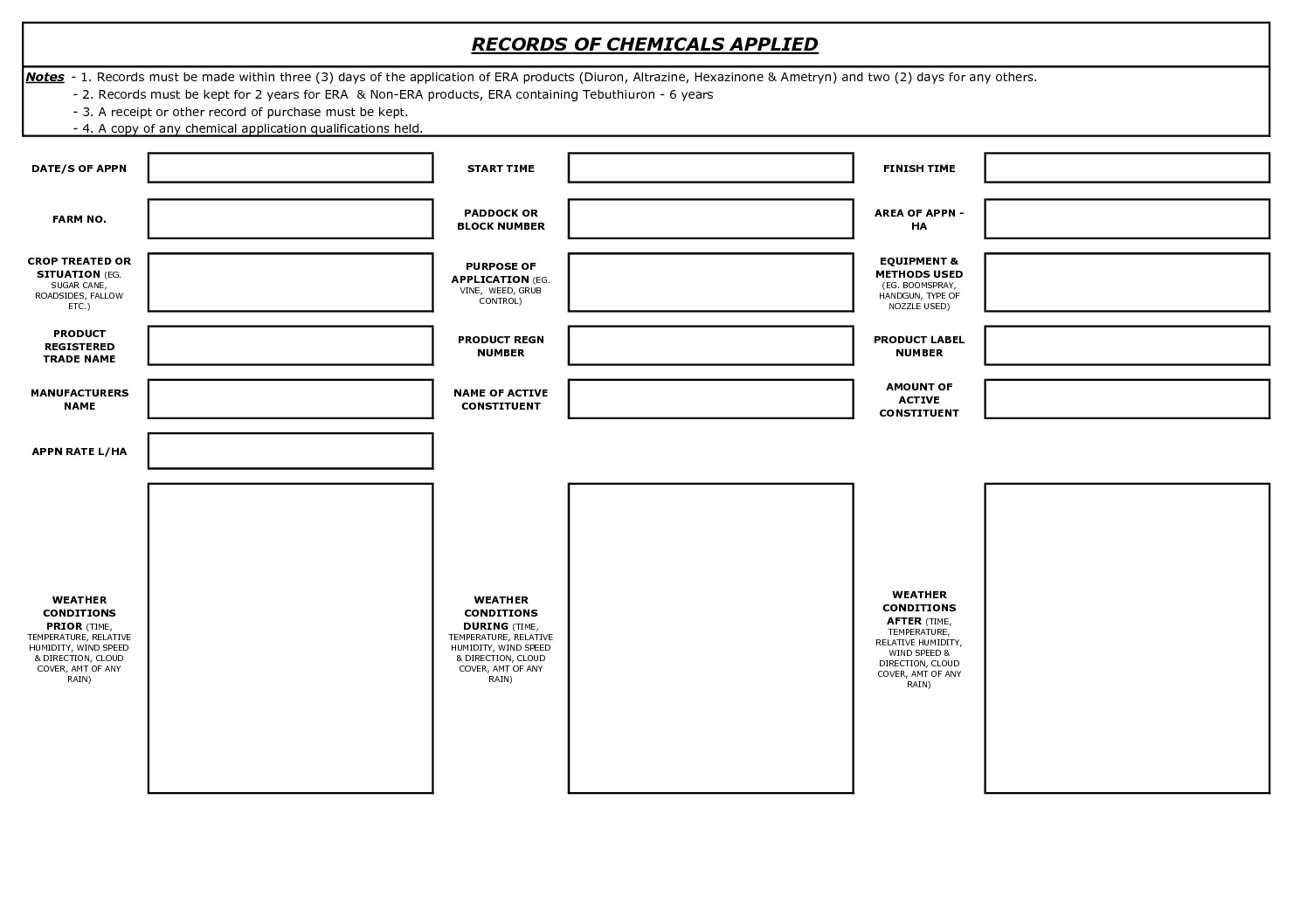 thumbnail of Chemical Application Records – 1