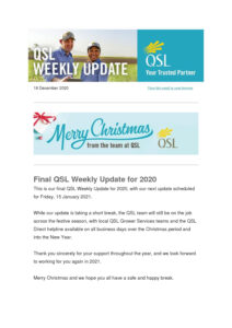 thumbnail of QSL Weekly Update – 18 December 2020