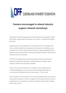 thumbnail of Farmers encouraged to attend industry support network workshops