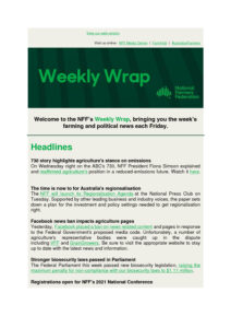 thumbnail of National Farmers Federation – Weekly Wrap