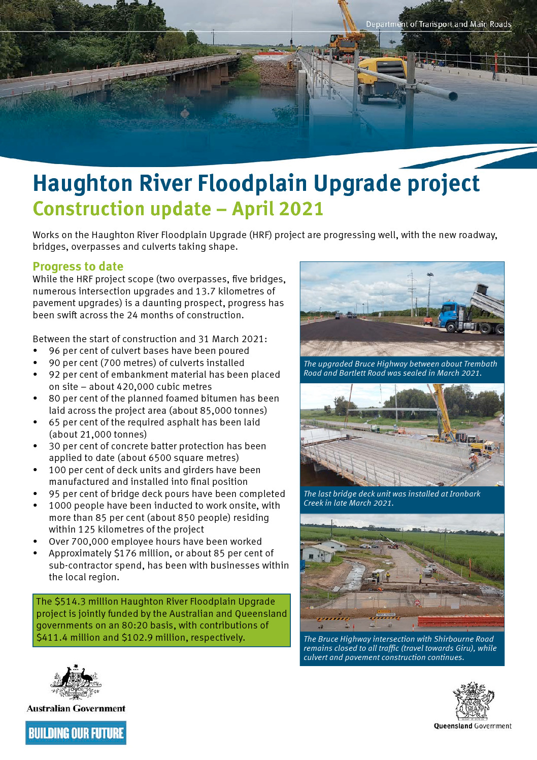 thumbnail of Haughton River Floodplain Upgrade project_Construction Update-April 2021
