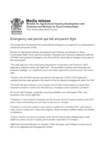 thumbnail of qld GOVT MEDIA RELEASE – FALL ARMYWORM