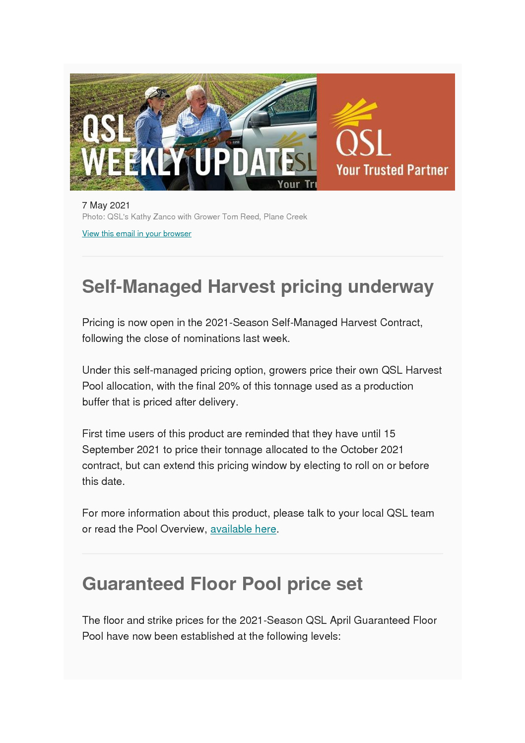 thumbnail of QSL Weekly Update – 7 May 2021