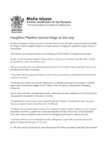 thumbnail of QLD Govt – Media Release – Haughton Pipeline