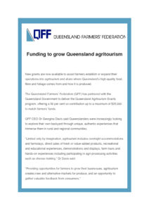 thumbnail of QF Media Release – Funding to grow Queensland agritourism