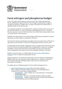 thumbnail of QLD Media Release – Farm nitrogen and phosphorus budget